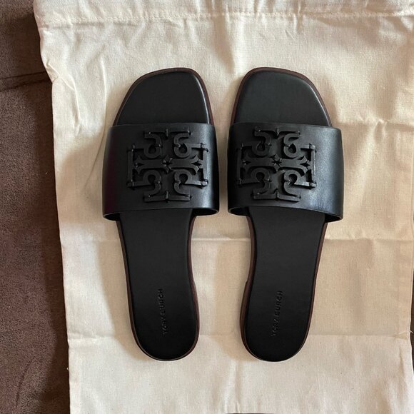 NEW Tory Burch Ines Single Band Slide Perfect Black Size 8.5 - Picture 2 of 6
